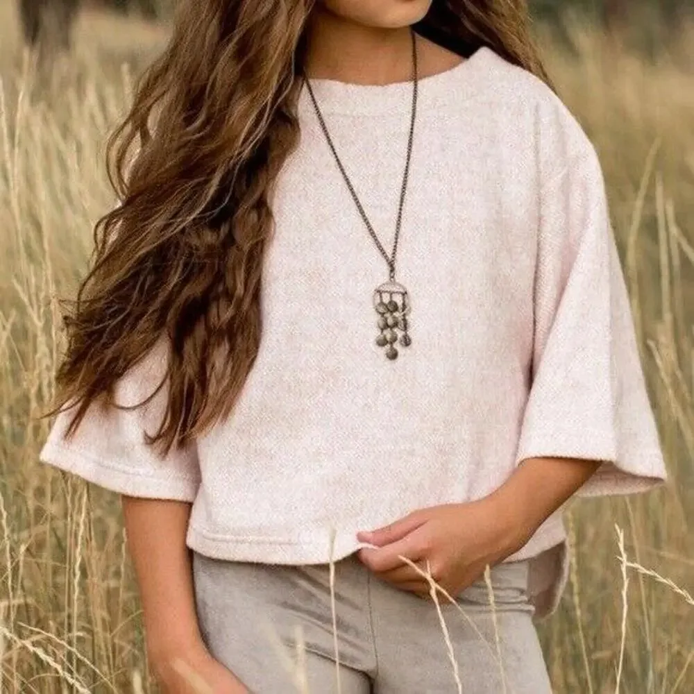 NEW Mia Joy Joyfolie Delia Top Shirt Blouse in Misty Rose Girls 7 Boho Boutique